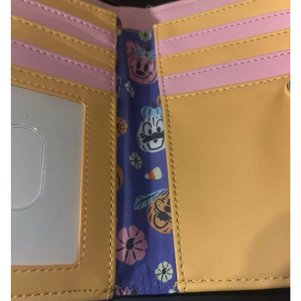 Loungefly Disney Minnie Mouse Pastel Floral Pumpkins Halloween Wallet - NWT